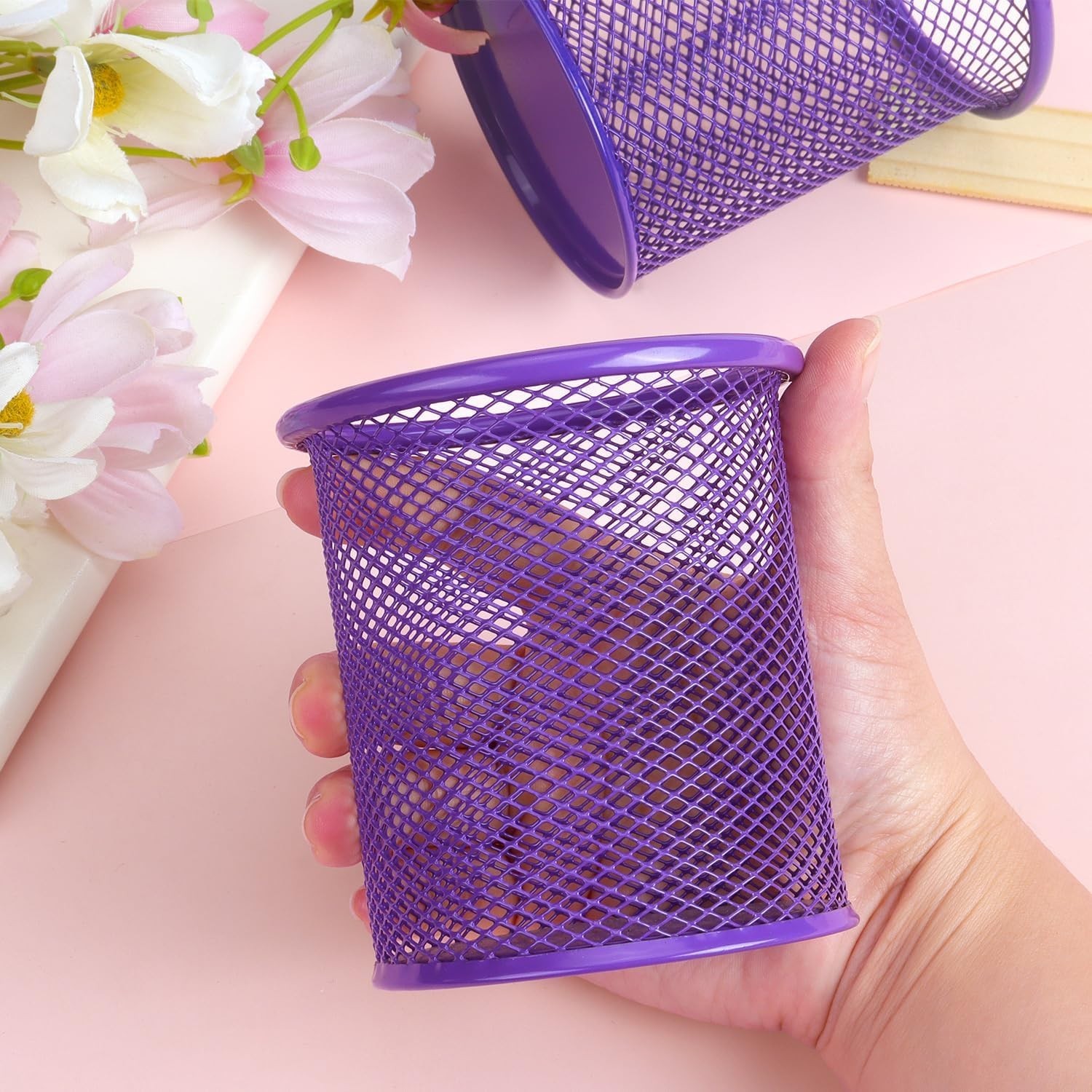 Pen Holder Cup for Desk, Desk Organizer Wire Mesh Pencil Cup Holder for Desk …
