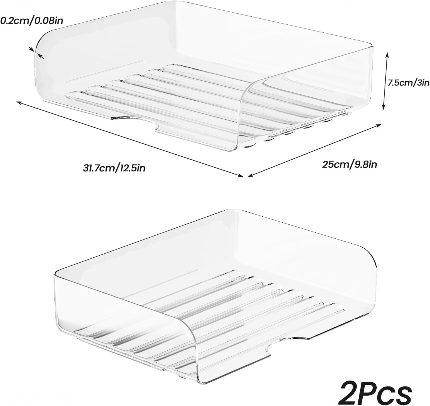 Elegant A4 Stackable Desk Organizer Set – Clear PET Letter Trays for Document…