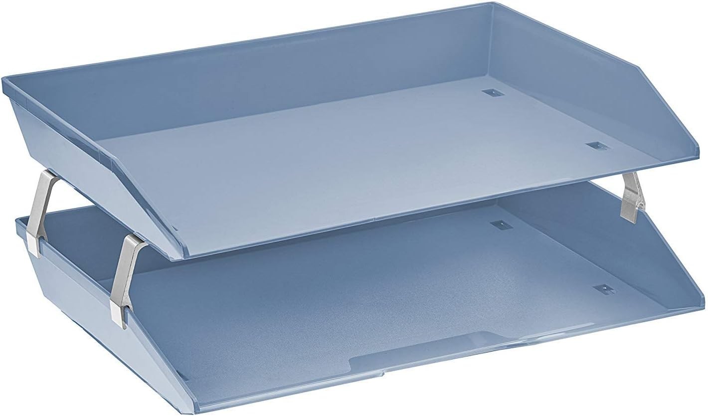 Facility 2 Tier Letter Tray Side Load Letter Size/A4 Desktop File Organizer P…