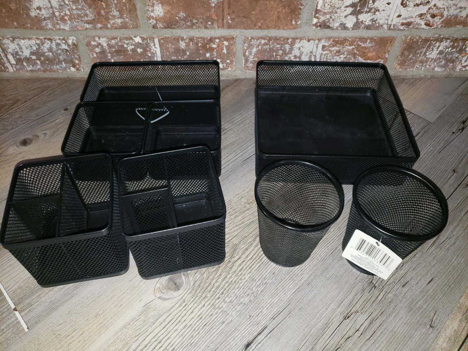 Set Of 8 Desk Organizers and Accessories, Pens, Bins