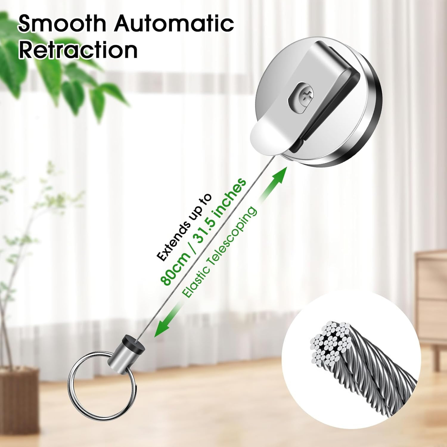 Pack 2 Porta Lapiz Retractil Resistente con Cable de Acero para Carpinteros