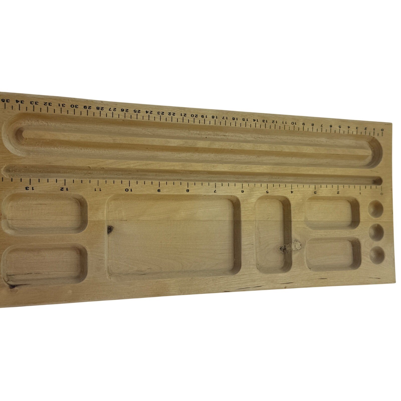 Pine Beading Jewelry Sorting & Measuring Tray w/ Seed Bead Compartments & Ruler