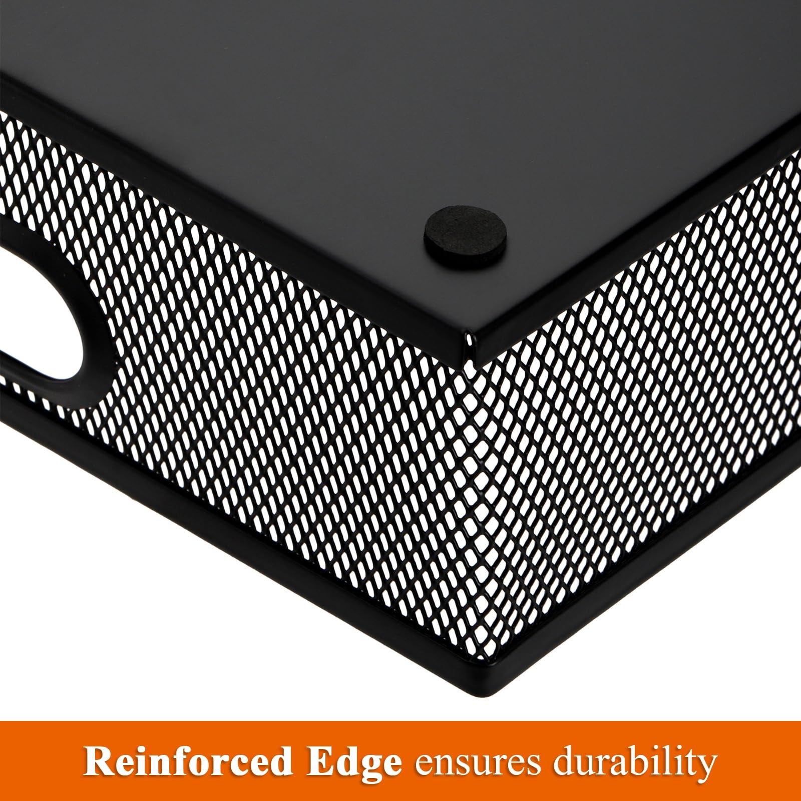 Desk Drawer Organizer Tray 2 Pack Metal Mesh with Handle Large Storage Basket