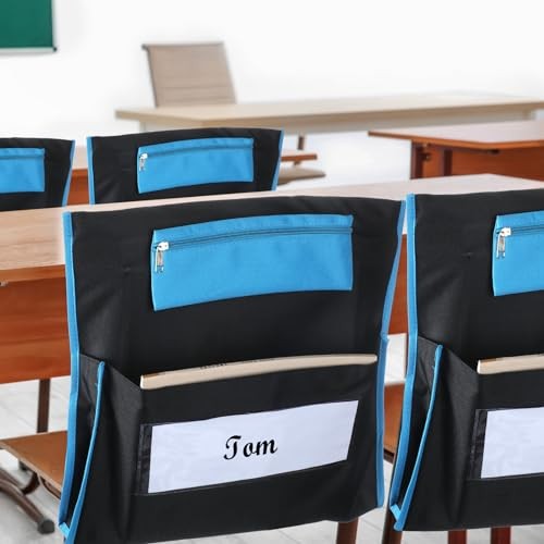 24 Pcs 17“ x 15.5“ Chair Pockets for Classroom Chair Organizer with Pencil Ca…
