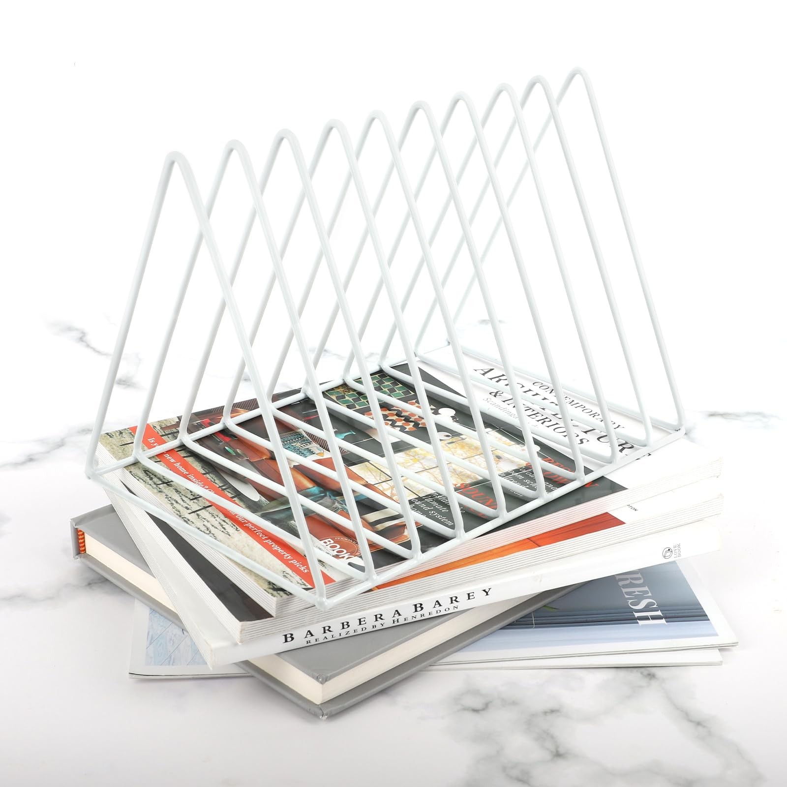 Vinyl Record Holder Storage, 9 Slot Metal Magazine Book Album Display Rack, S…