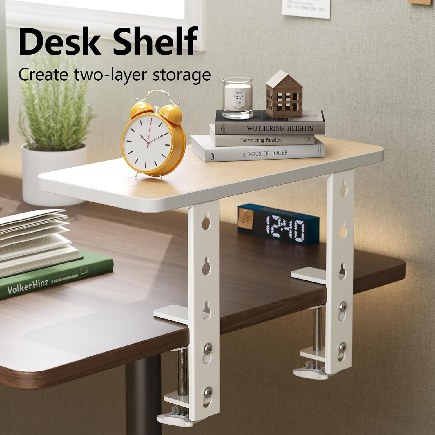 3 in 1 Clamp-On 15.7″×7.5″ Desk Extender, Heavy-Duty Side/Top Desk Organizer She
