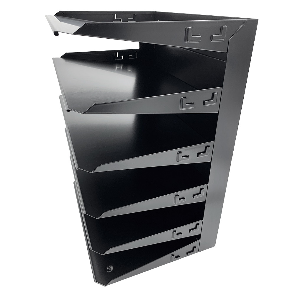 Huron Horizontal 6 Slot Steel Desk Organizer/Sorter Black HASZ0157