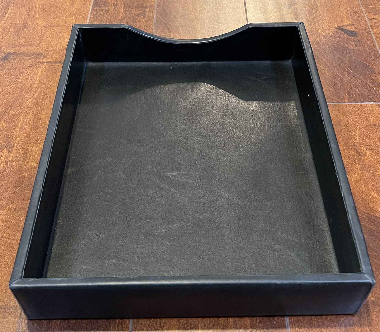 Leather Desktop Tray BOSCA Black Nappa Vitello 13″ x 10.5″ x 2″
