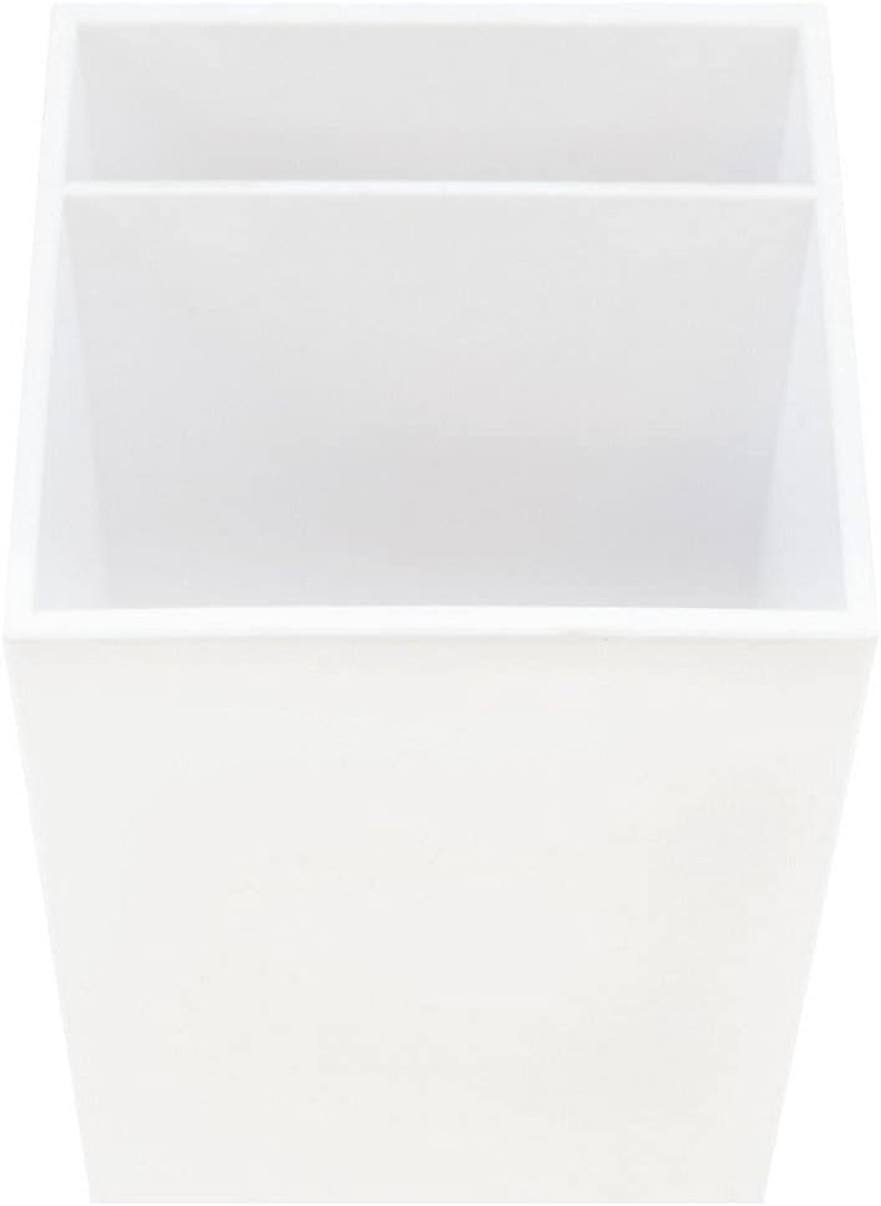 JAM PAPER Plastic Pen Holder – White – Desktop Pencil Cup – Sold Individually