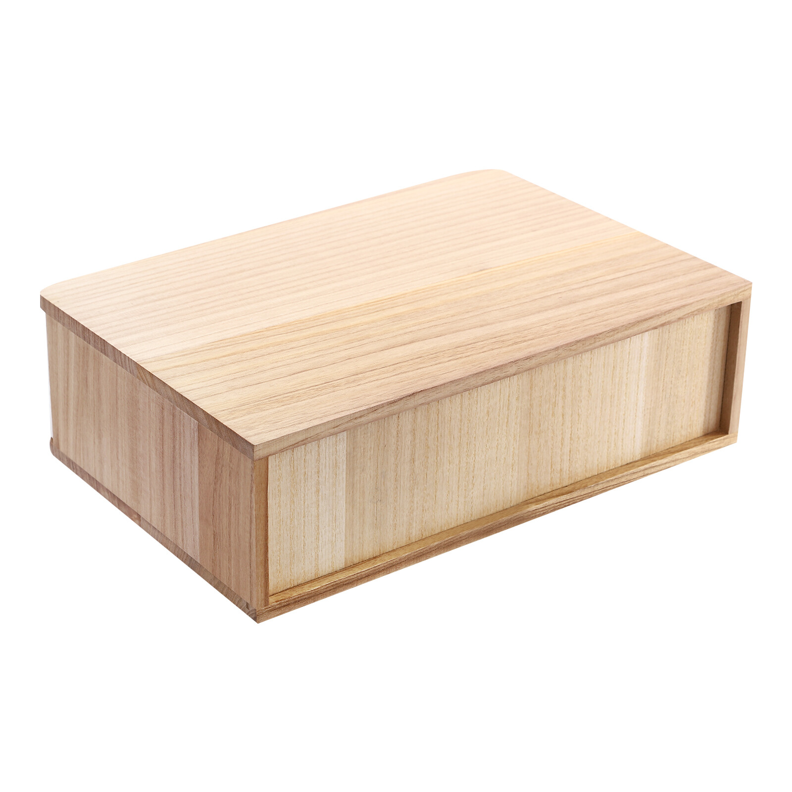 Desktop Storage Box w/ Lockable Drawer Wooden Office Supplies Drawer Organizer