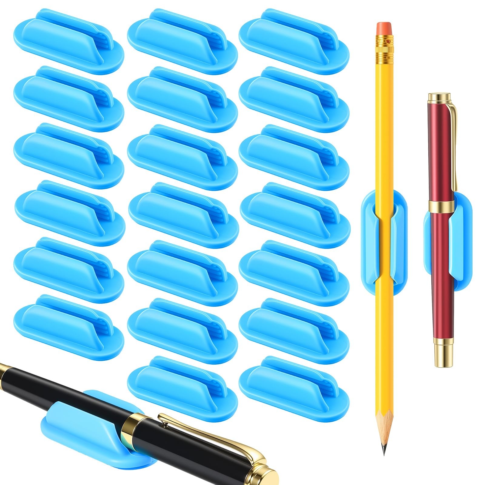 20 PCS Adhesive Pencil Holders, Silicone Marker Organizer for Desk, Notebook,…