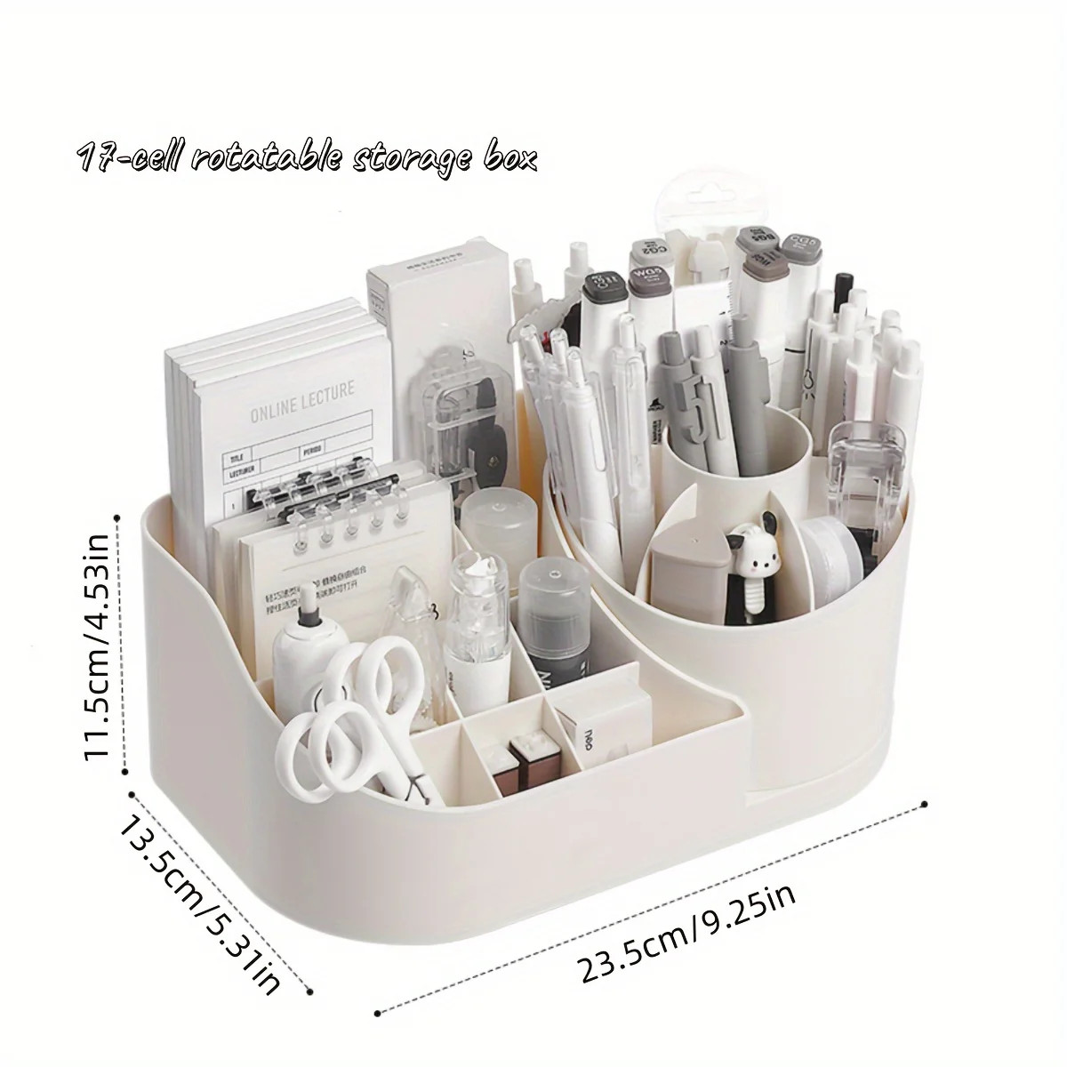 2 in 1 Rotating Desk Organizer 360 Pen Holder Large Storage Caddy