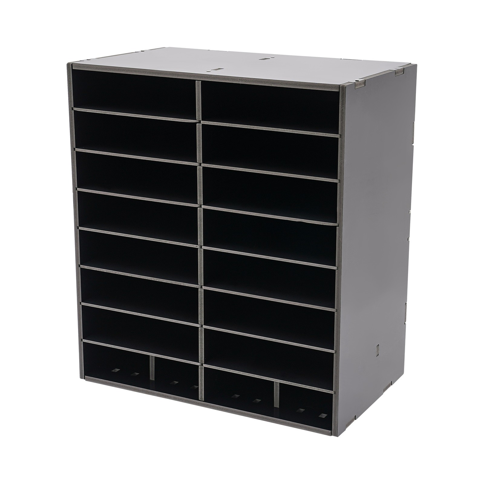 16-Slot Freestanding File Storage Holder Black PVC 50.5 × 30 × 56.7cm