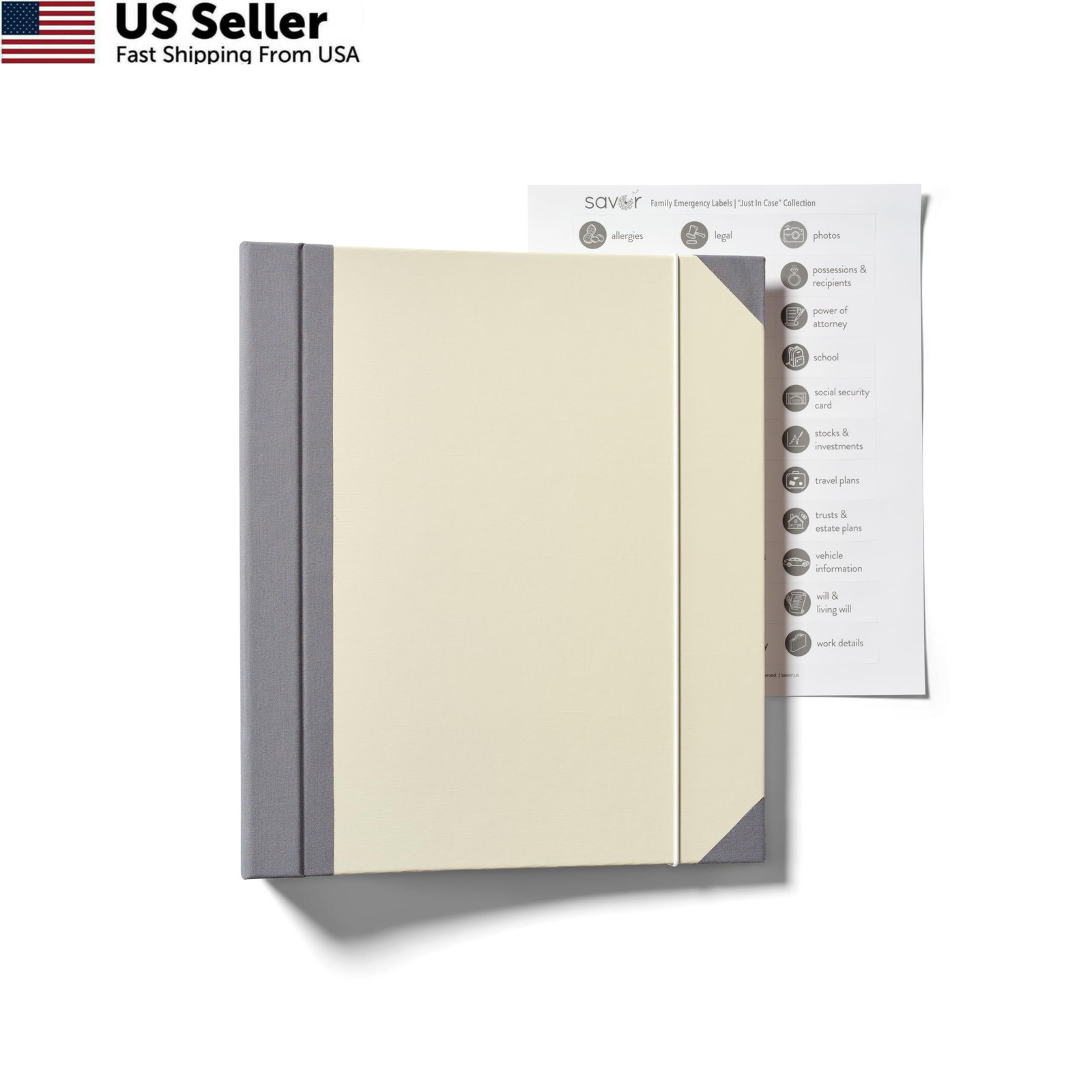 The Folio® Important Document Organizer by Savor | Binder with Guided Slate