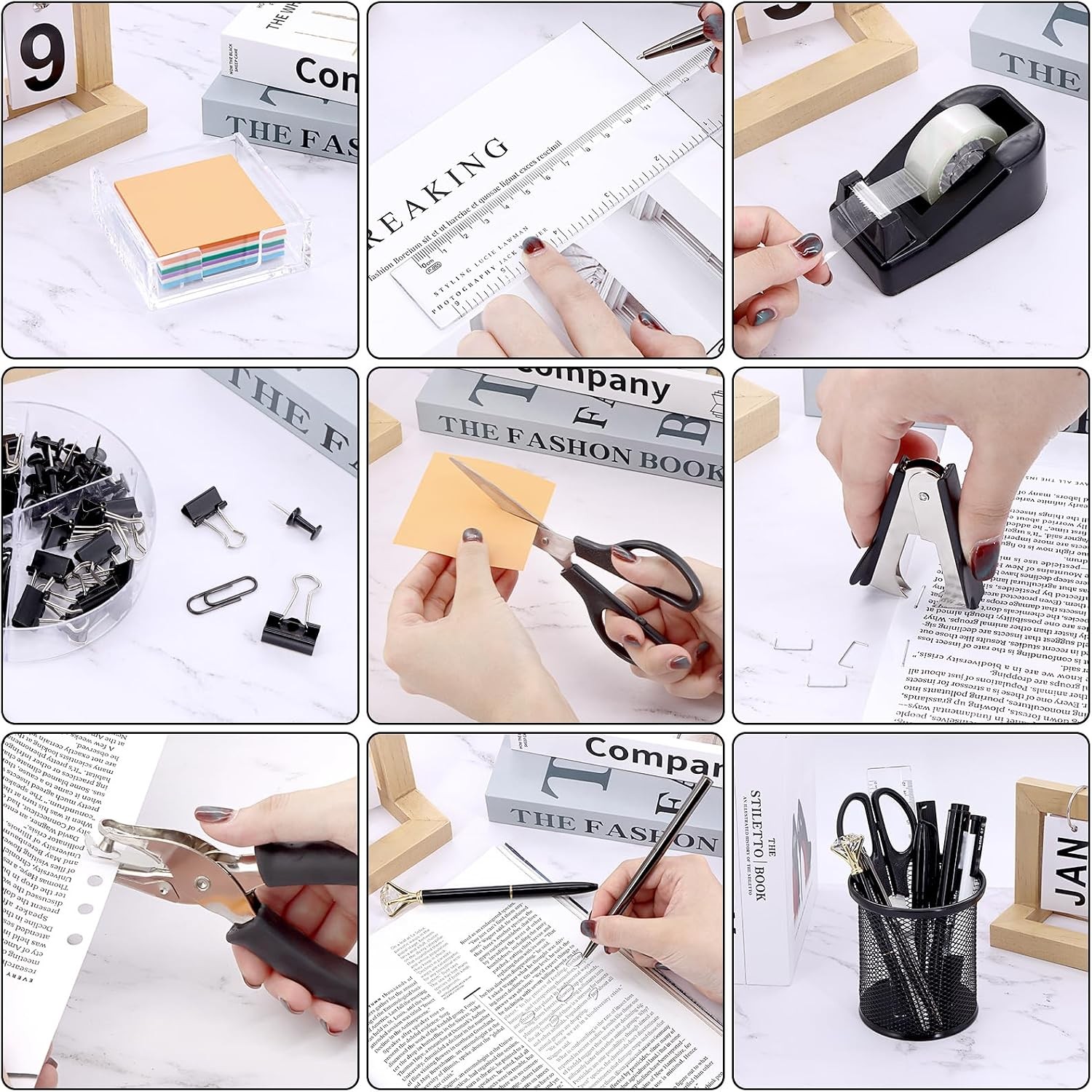 Froidesente 17-in-1 Black Desk Organizer Set, Office & School Supplies