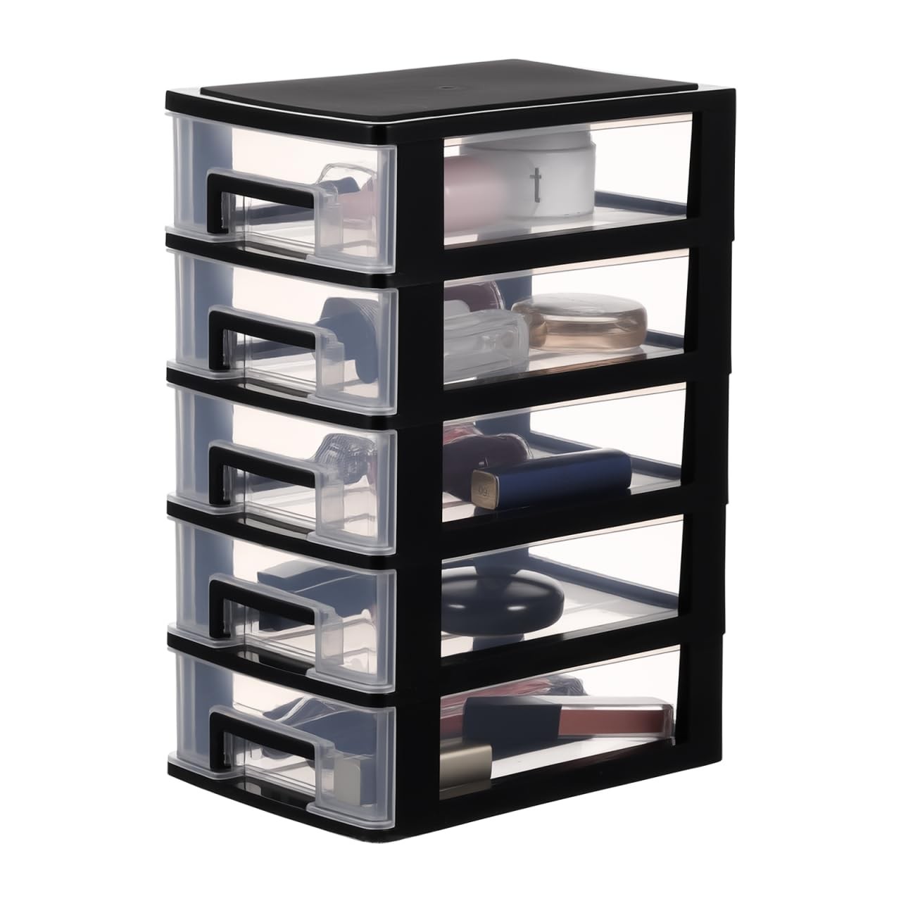 NOLITOY Multifunctional 5-Drawer Plastic Storage Cabinet Organizer Black