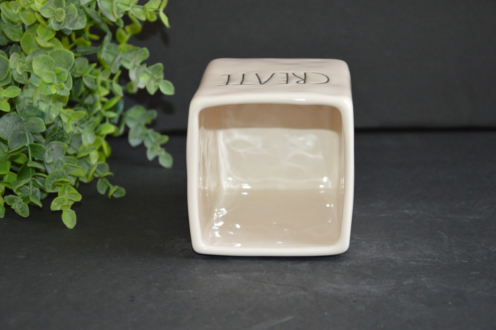 New Rae Dunn By Magenta Black & White CREATE Ceramic Pen and Pencil Holder