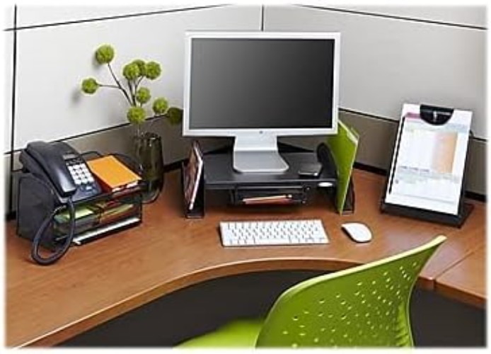 Durable Black Steel Mesh Desk Organizer with Adjustable Drawer for Smooth Access
