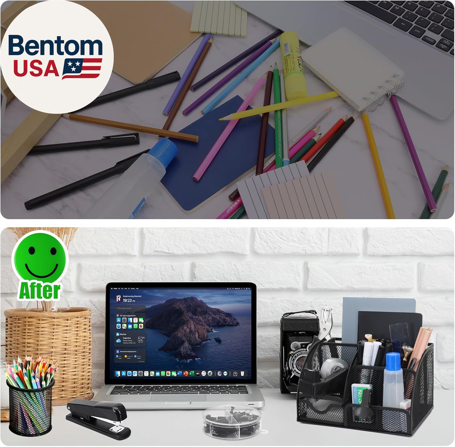 13-In-1 Office Desk Organizer Set with Stapler and Tape Dispenser, Pen Holder, S