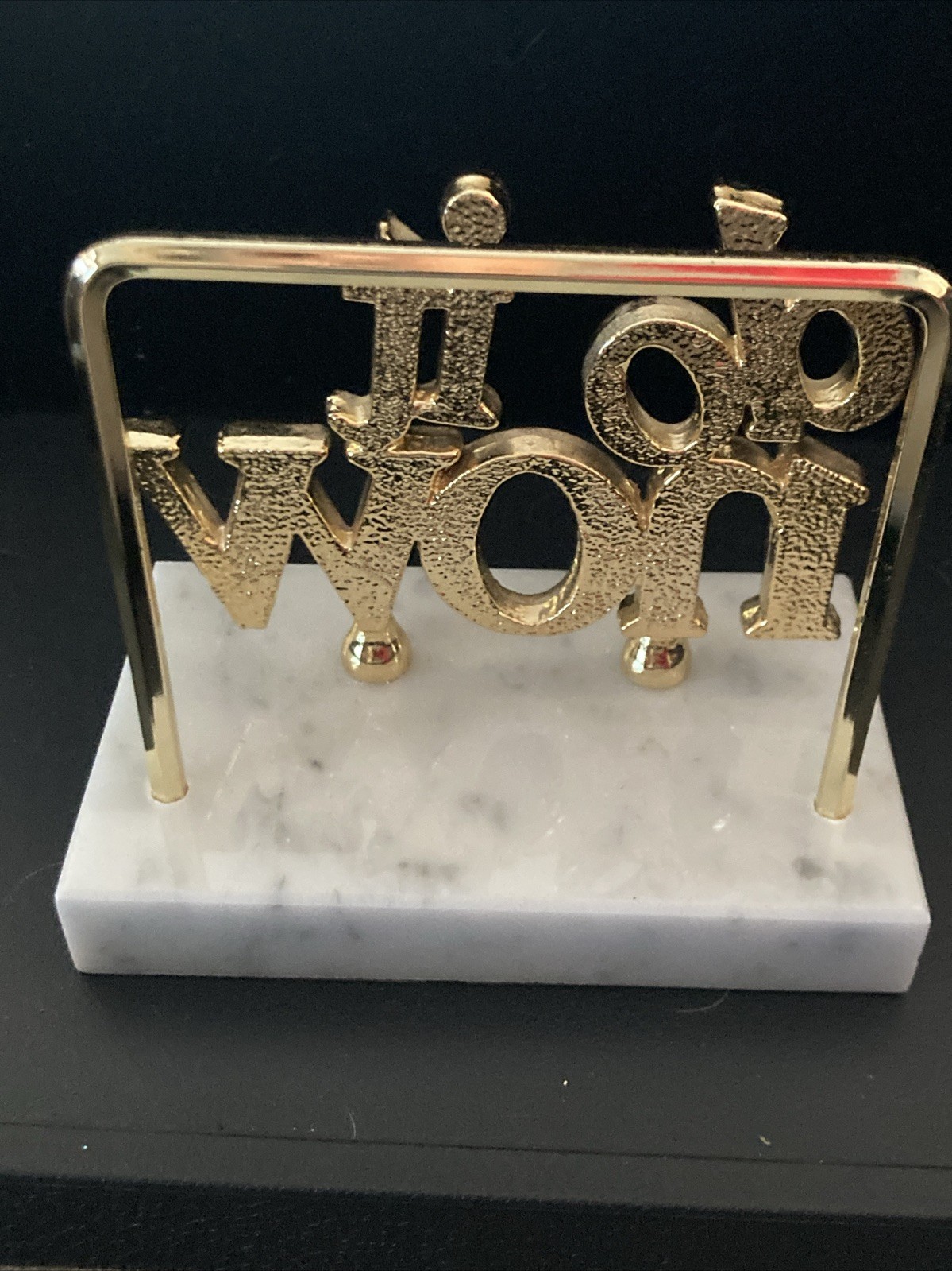 Vintage Letter Holder DO IT NOW Marble Base Italy MCM Office Desk Organizer