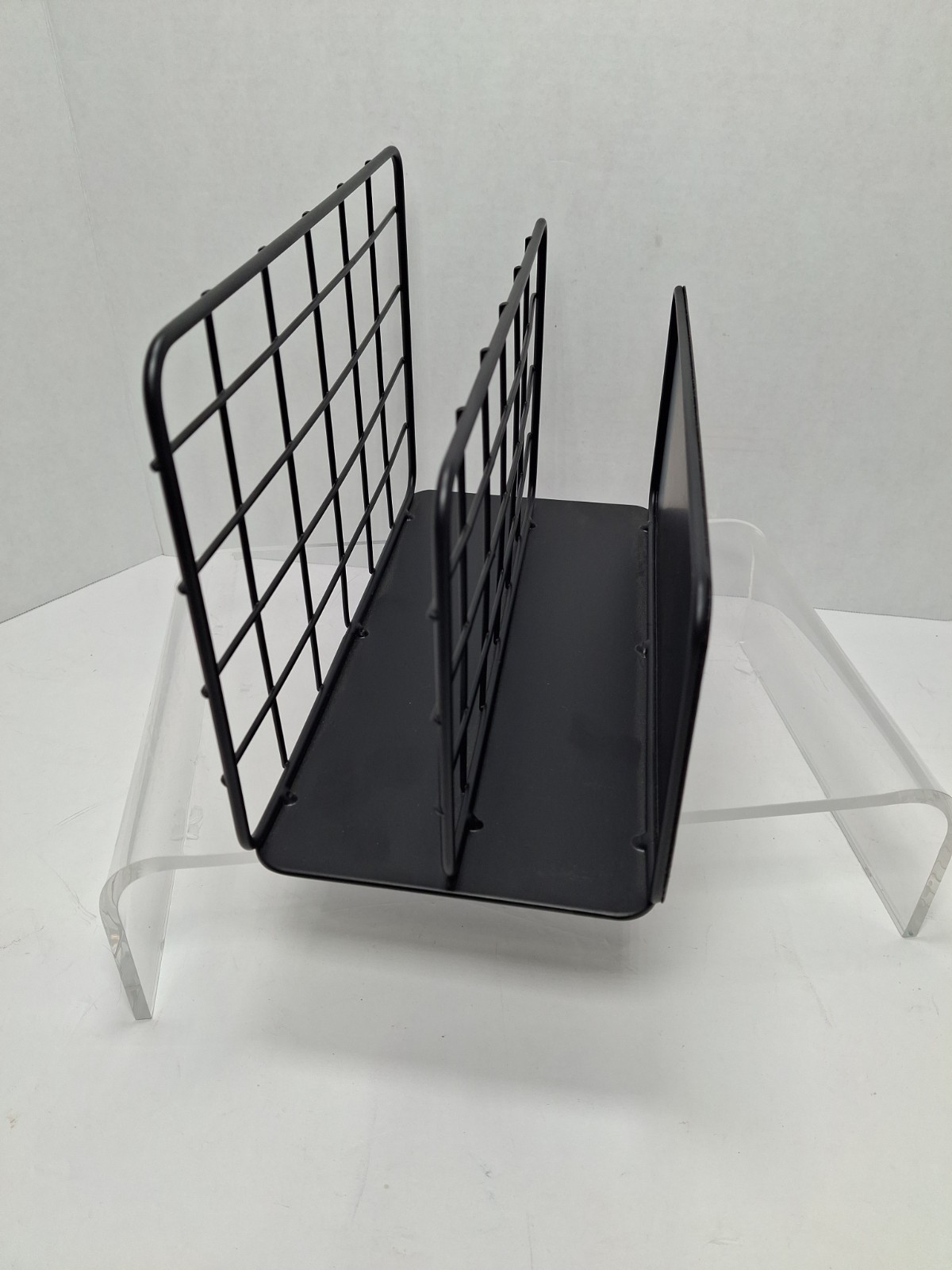 Black Metal Mail Organizer Desktop Letter Sorter File Holder Meijer 10×6.5×5