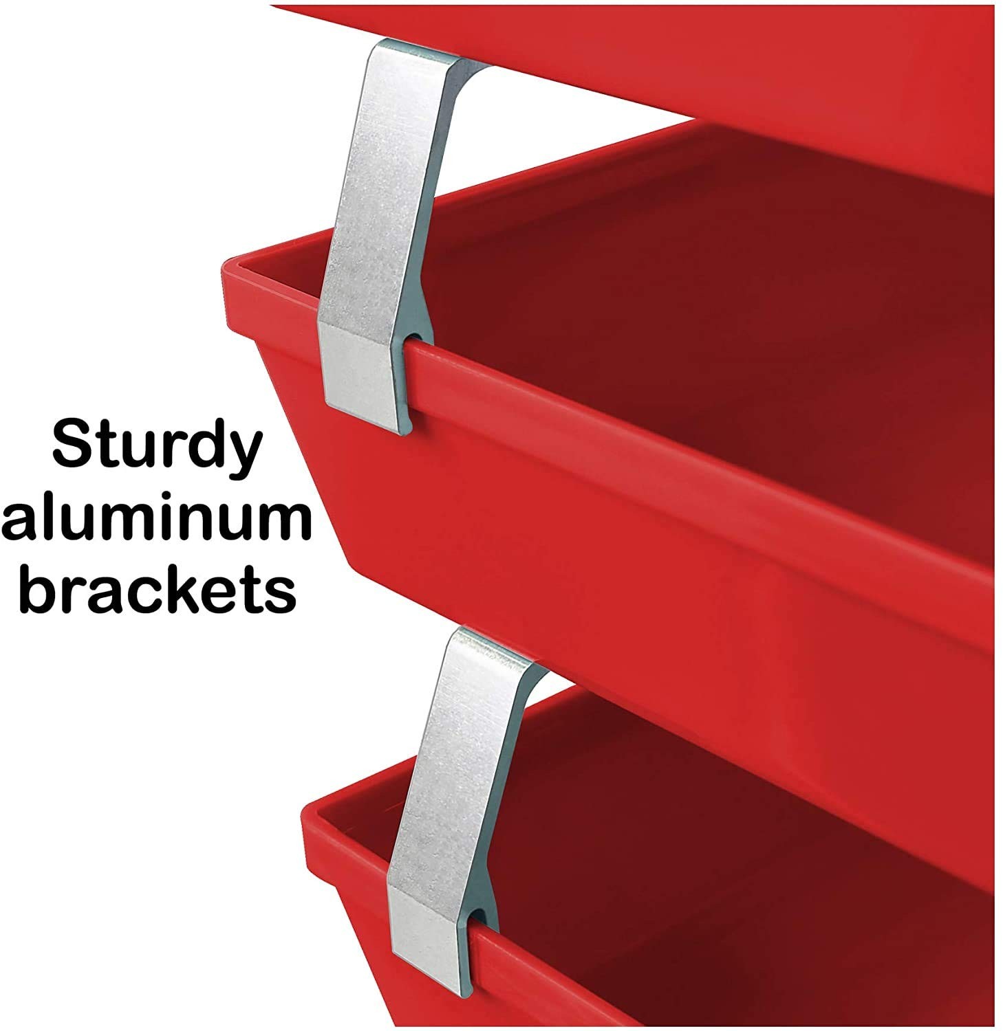 Solid Red Plastic Facility 3Tier Side Load Letter Size A4 Desktop File Organizer