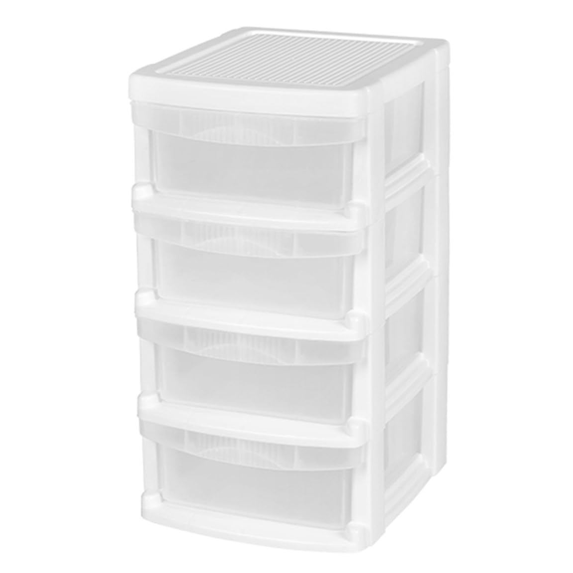 Mini Plastic Stacking Desk Top 4-Drawer 6.77 x 7.91 x 12.76 inches, White