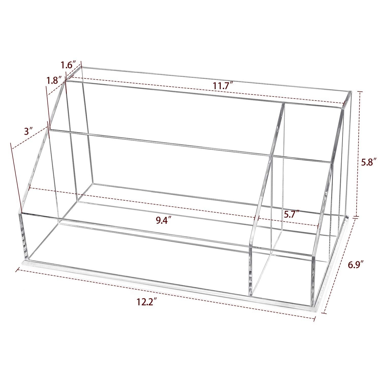 YestBuy Acrylic Desk Organizer, Clear Paper Tray Organizer with