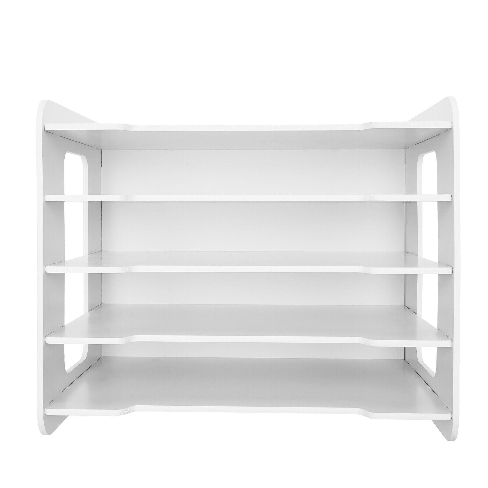 Desk Paper Organizer with 5 Tier Storage Shelf Desktop File Holder Document Rack