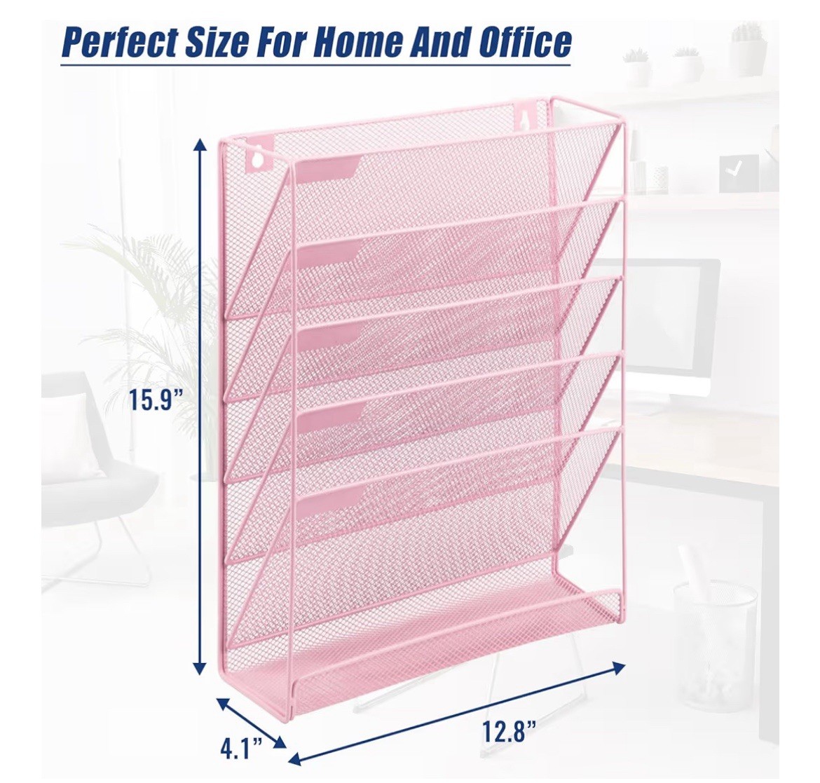 EASEPRES Desk File Organizer Mesh 6-Tier, Hanging Wall Mount