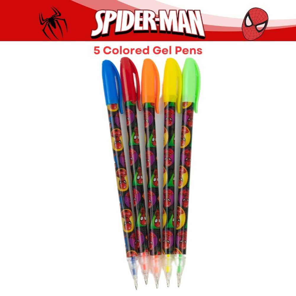 Marvel Avengers Spiderman Pencil Case Set with Stickers and Gel Pens for Kids…