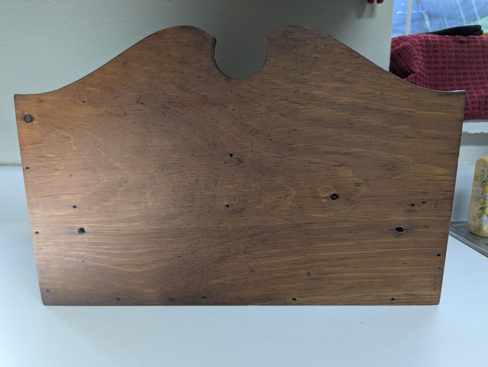 Vintage Hand-Crafted Solid Wood Tabletop Organizer Message Station w/ Mirror