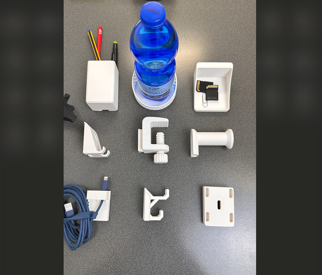 Modular Desk ‑ Edge Organizer Set – 8-in-1 Clip-On Desk Tool – 3D Printed