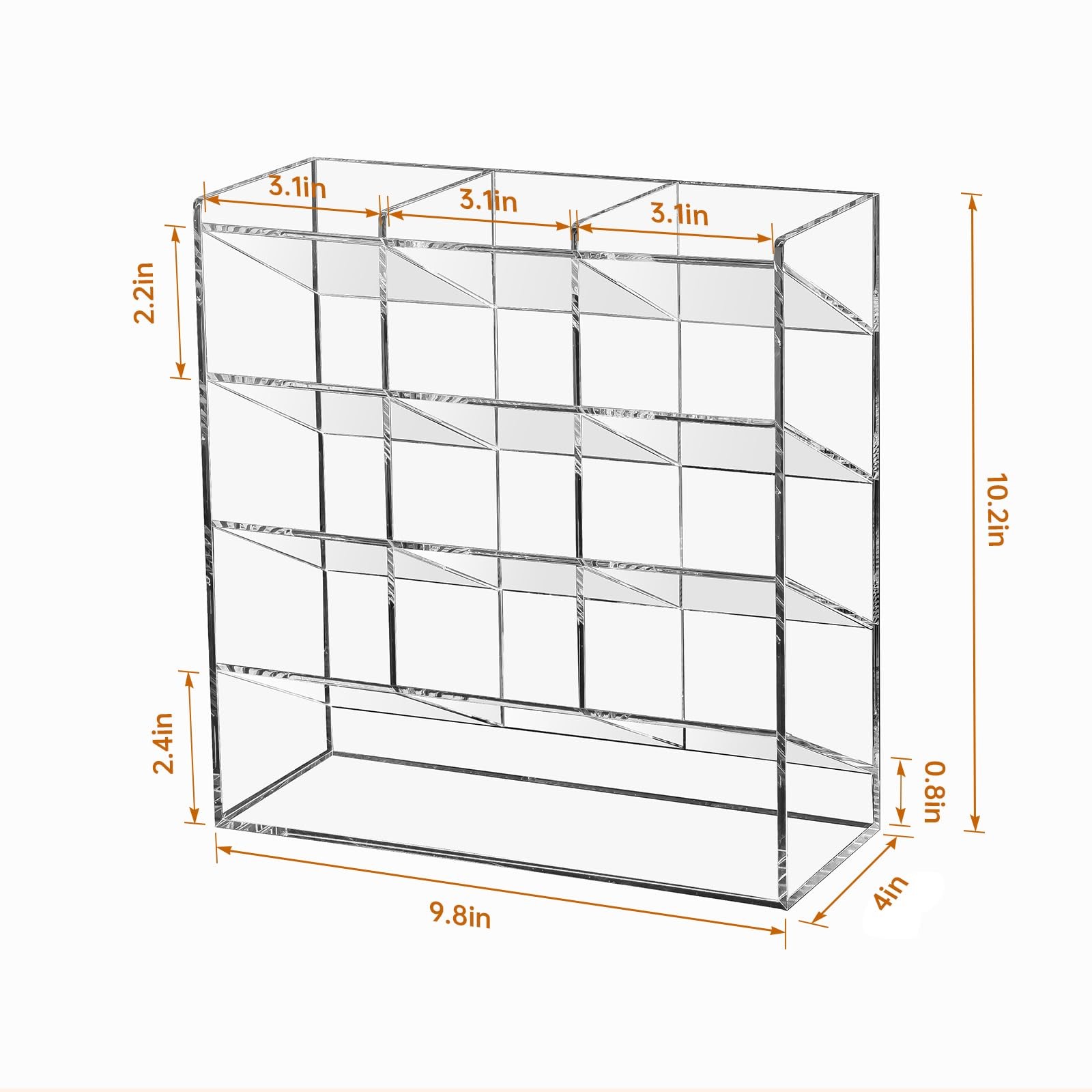 Acrylic Vertical Marker Organizer for 150 Markers with 13 Compartments, Clear…