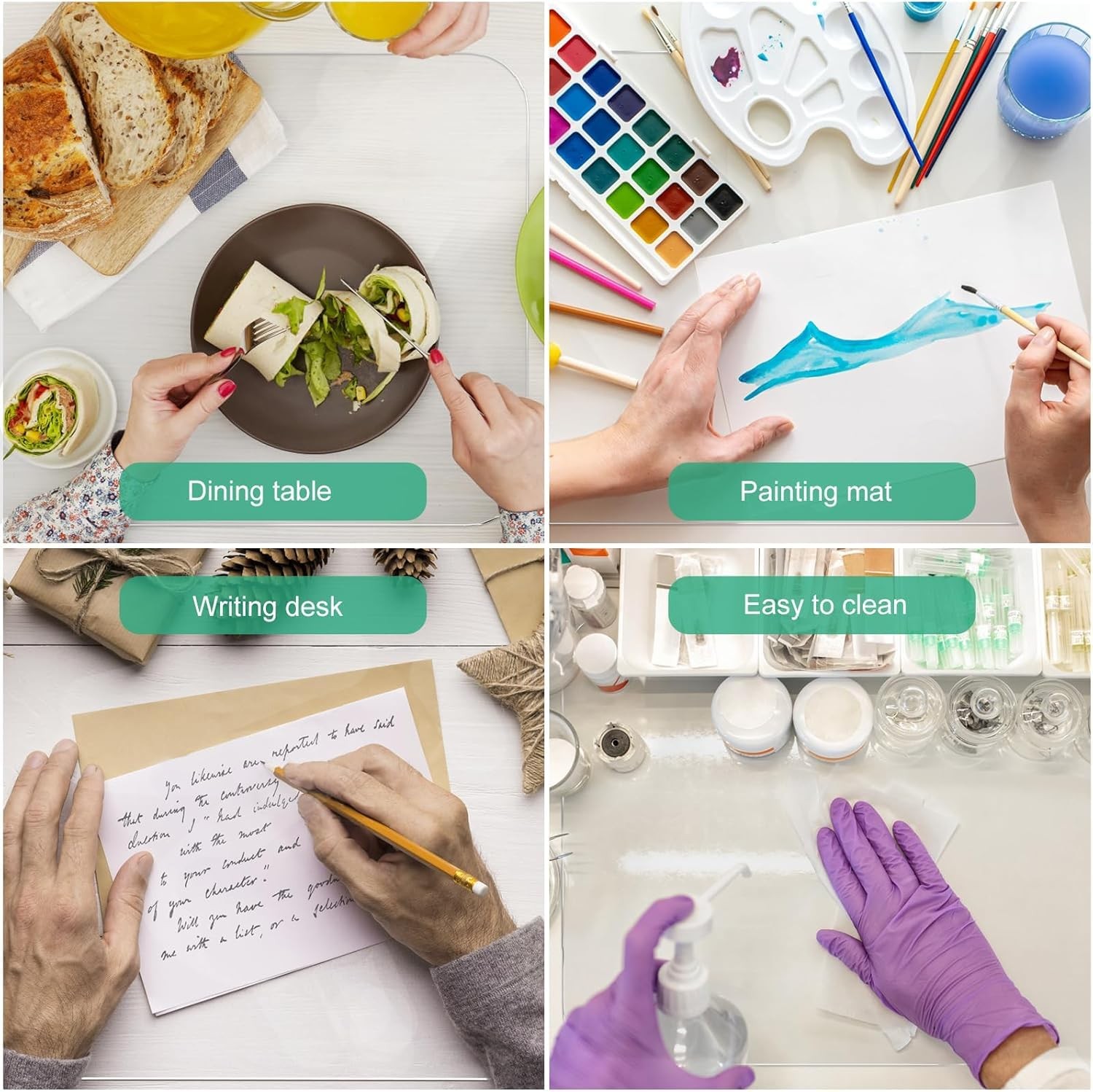 NATRKE Clear Desk Mat Pad, 35.4″x15.7″ Large Transparent 35.4″ x 15.7″,