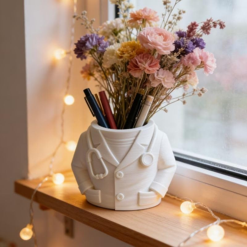 Creative Desk Organizer,Doctor’S Coat-Shaped Pencil Pen Holder,Desk Organizers S
