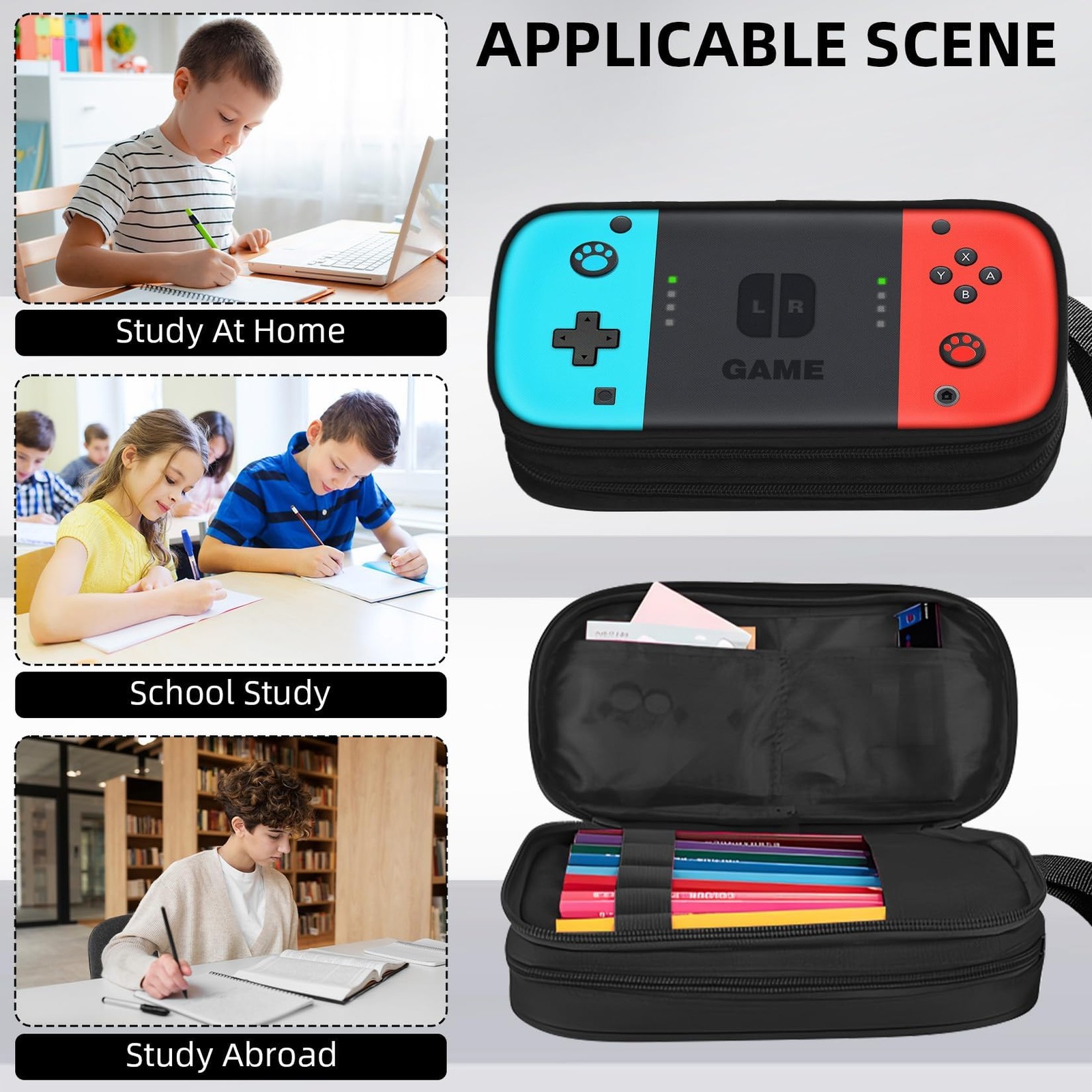 Gamer Pencil Case for Boys, Large Boys Pencil Pouch for Kids Teens School, Bi…