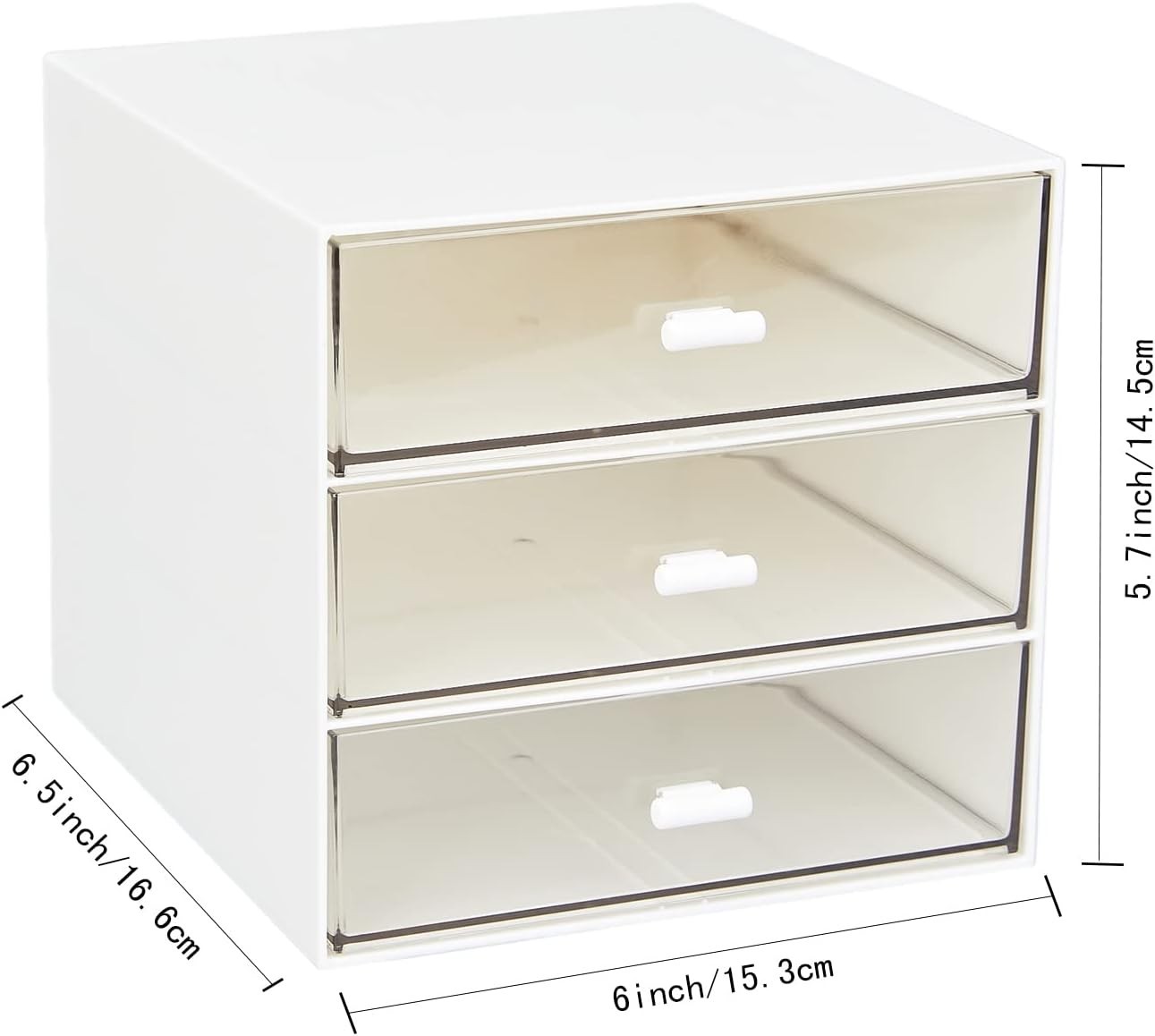 Compact Clear Plastic Desk Organizer with 3 Drawers – Tidy Your Workspace Today!