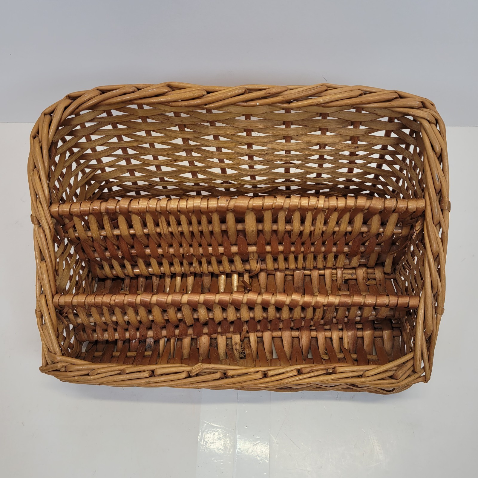 VTG 3 Compartment Wicker Desk Organizer 1829S25