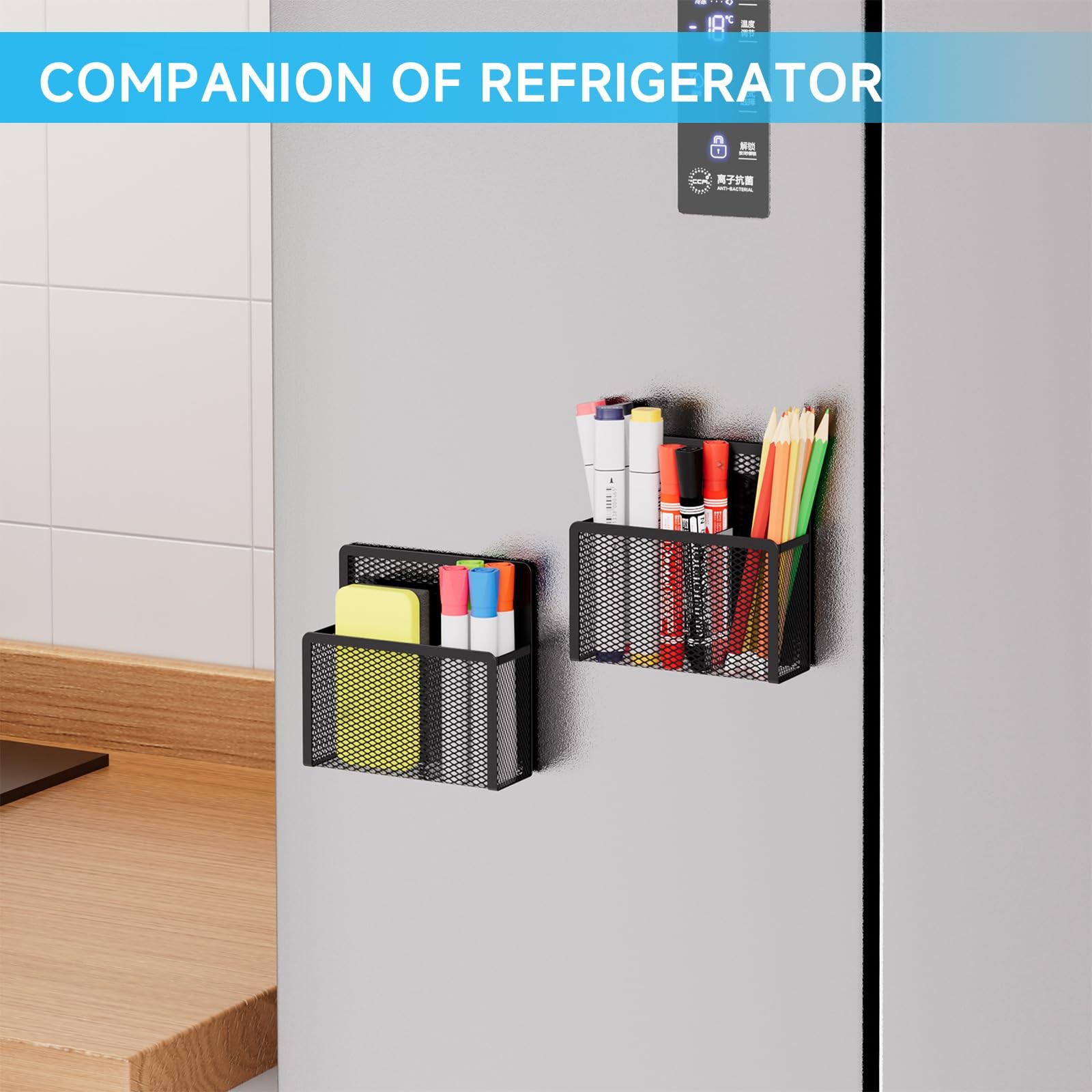 Marbrasse Magnetic Dry Erase Marker Holder, Mesh Pen Holder for Black