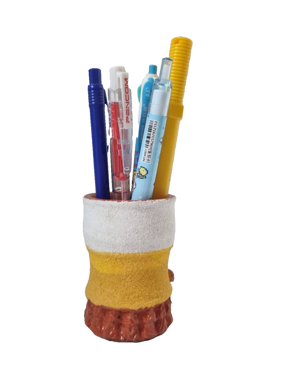 Seashell Pen Pencil Holder Craft Beach Coastal Desk Organizer Shell Art Cup 3″