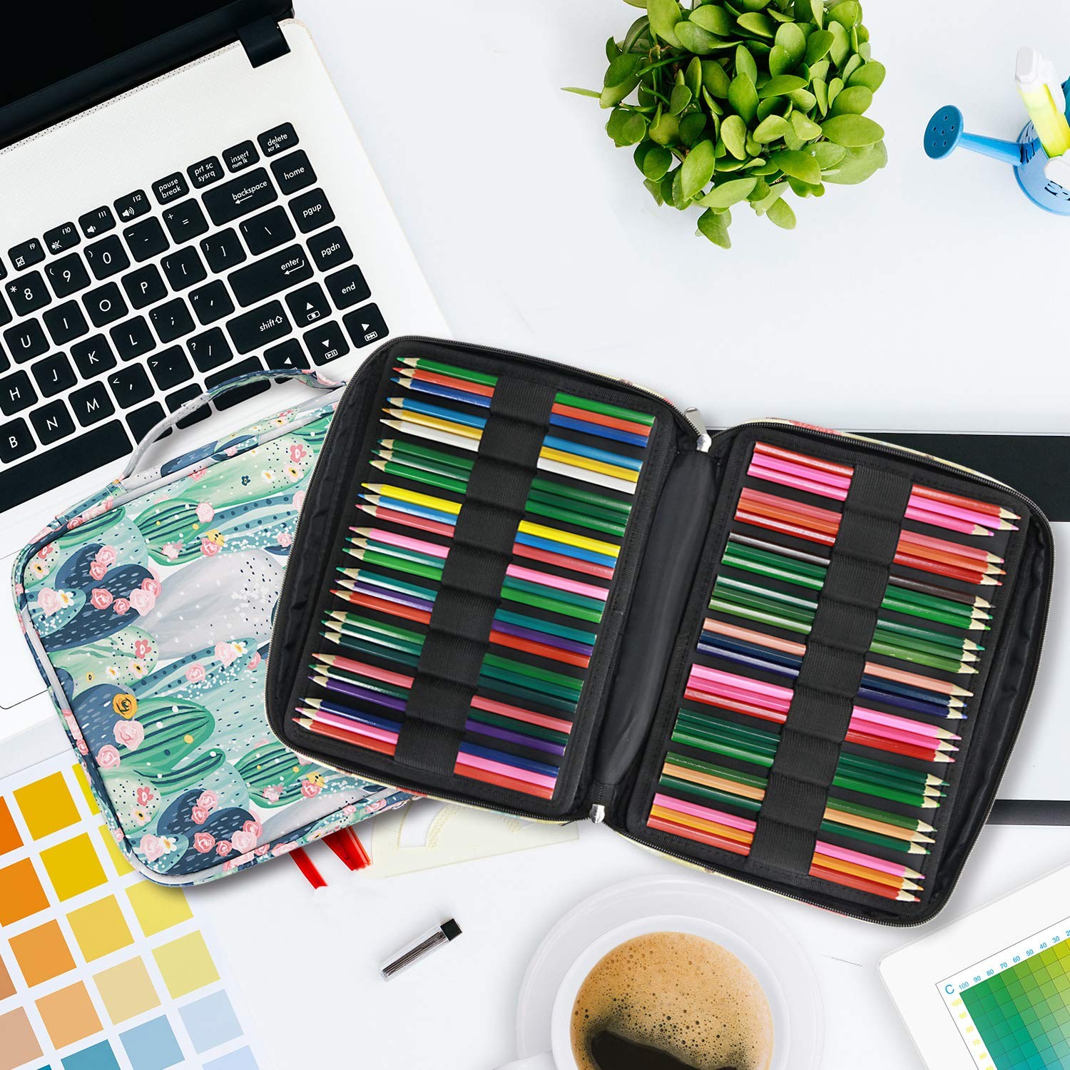 Colored Pencil Case Holder – Pen Case Organizer with Multilayer Holder for Pr…