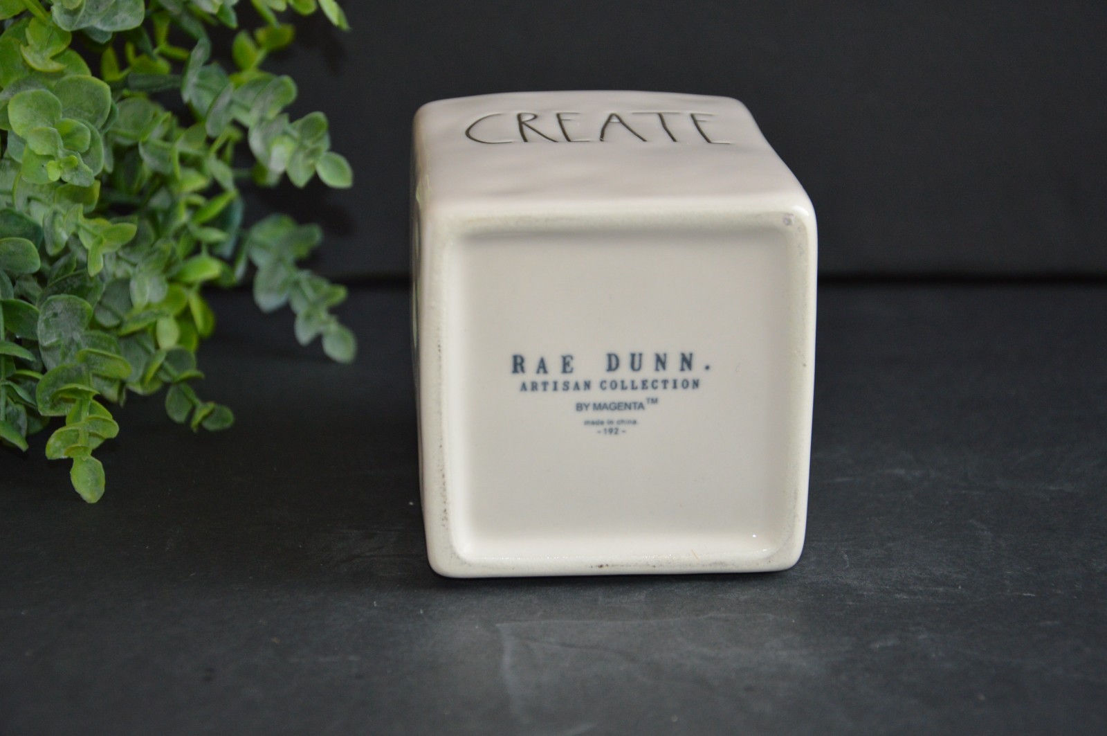 New Rae Dunn By Magenta Black & White CREATE Ceramic Pen and Pencil Holder