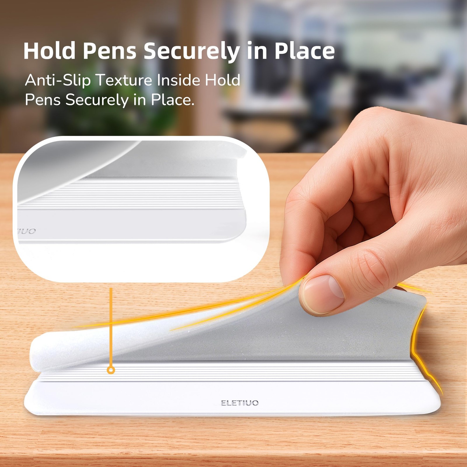6-Pack Silicone Pen Holder with Single & Double Slots,Self-Adhesive Design fo…