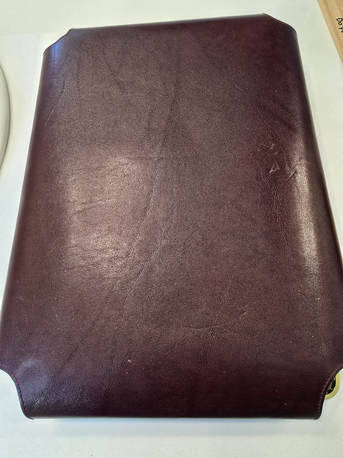 Gold Pfeil Burgundy Leather Desk Organizer Set