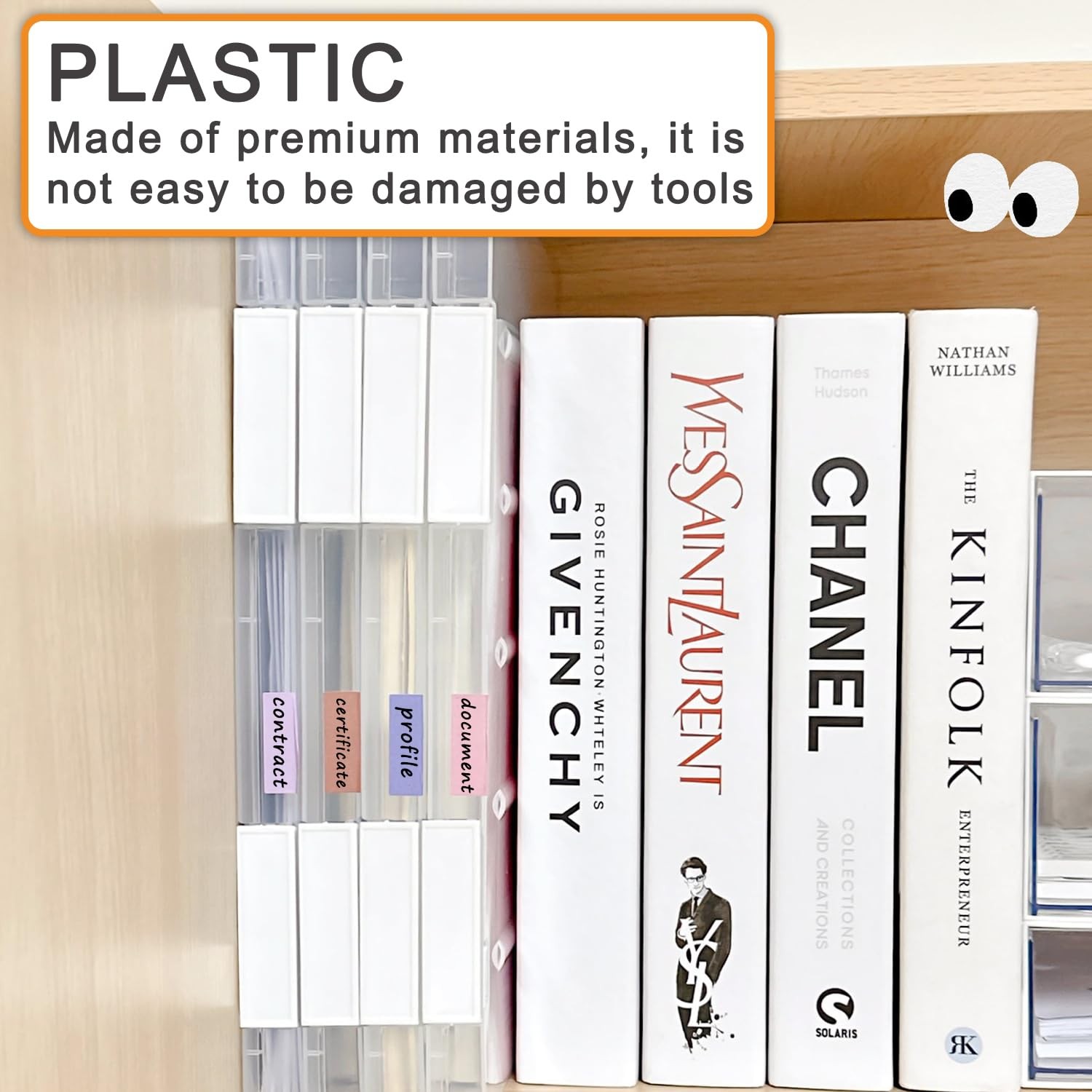 LonlyEagle 6 Pcs Clear A4 File Portable 12.5 x 9.45 x 0.94 inches, whie