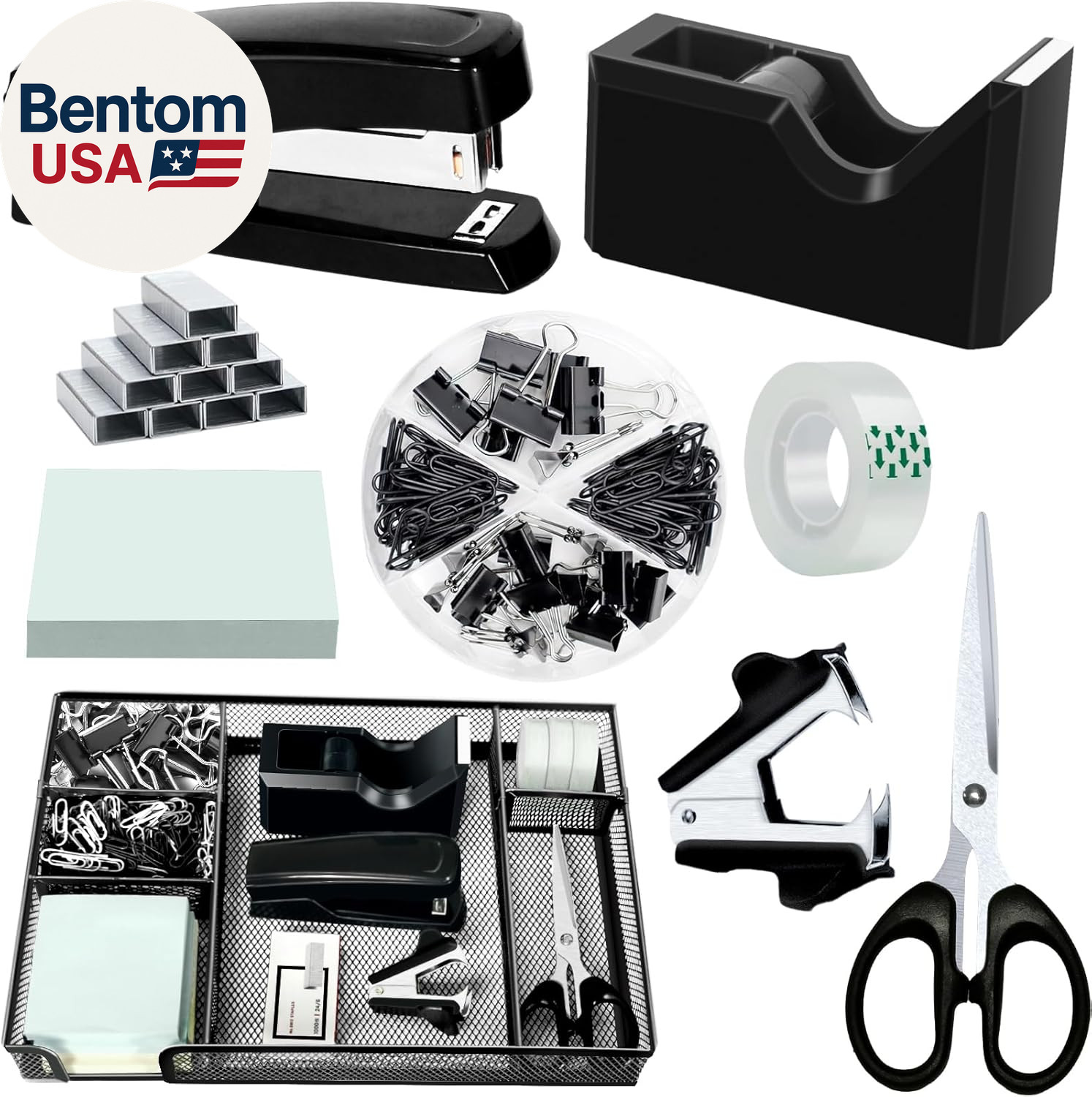 Black Office Desk Accessories, Black Office Supplies Set, Desk Drawer Organizer,