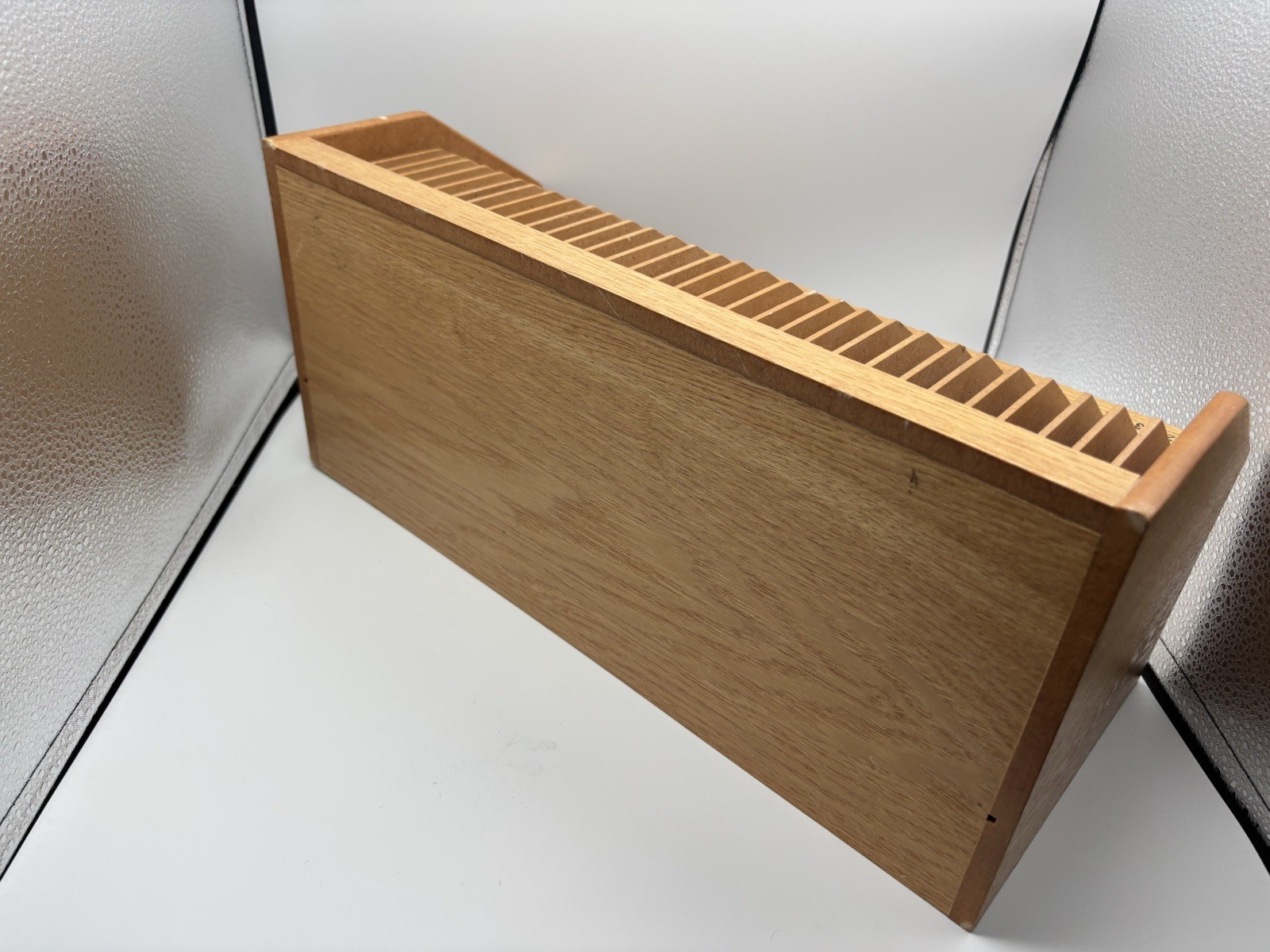 Vintage Oak Mail Sorter, Divided Organizer, Two Shallow Drawers, Storage