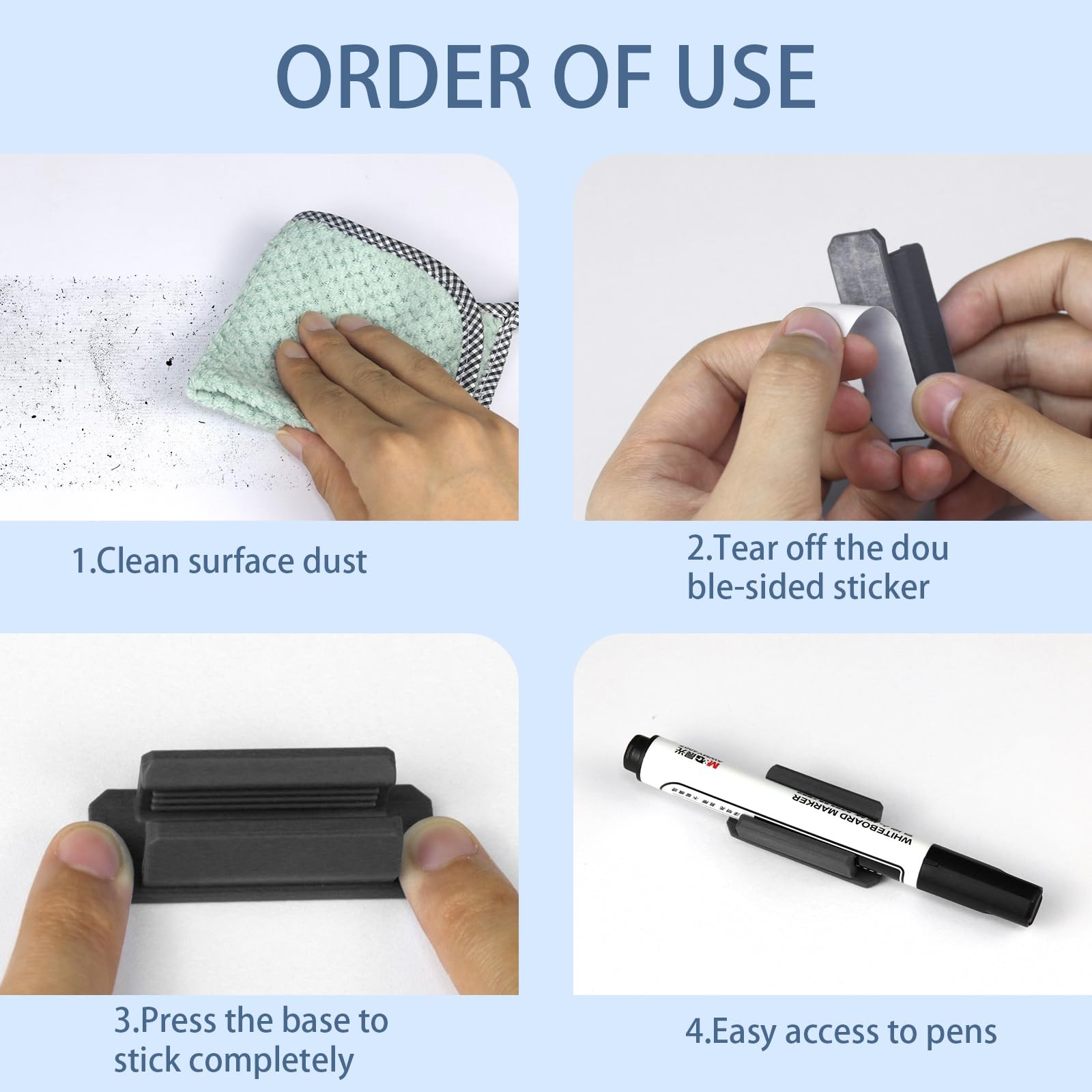 Pencil Holder for Desk Set of 20, Adhesive Pen Holder with 20 Extra Upgraded …