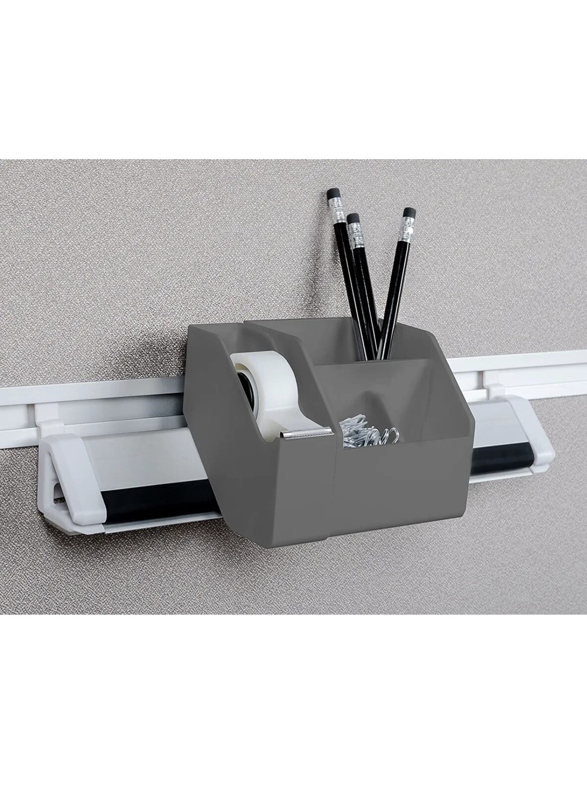 Bostitch Konnect Workspace Desk Organizer Cable Management 3 Pc Starter Kit Gray
